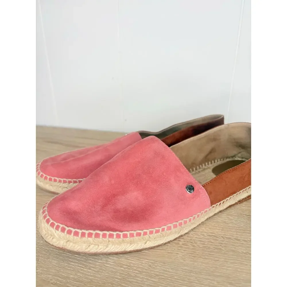 Hermes Joven Pink Suede Espadrilles Size 9 Slip On Casual Shoes
